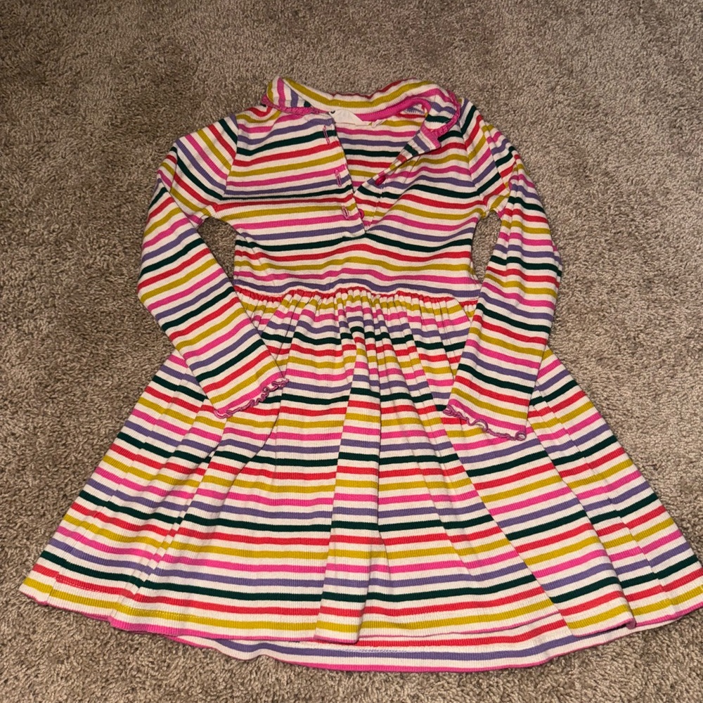Mini Boden Multicolor Striped Kids Dress